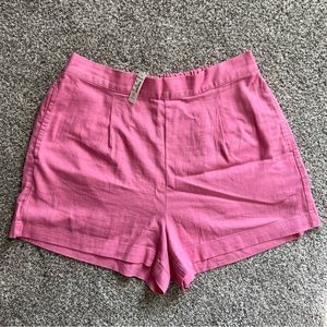 NWT Pink Madewell Clean Pull On Linen Shorts